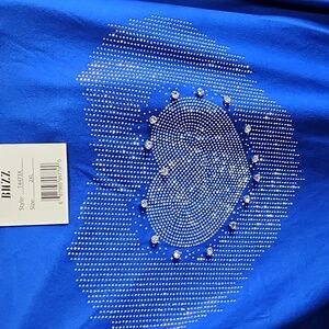 NWT BLUE HEART EMBELLISHED TOP